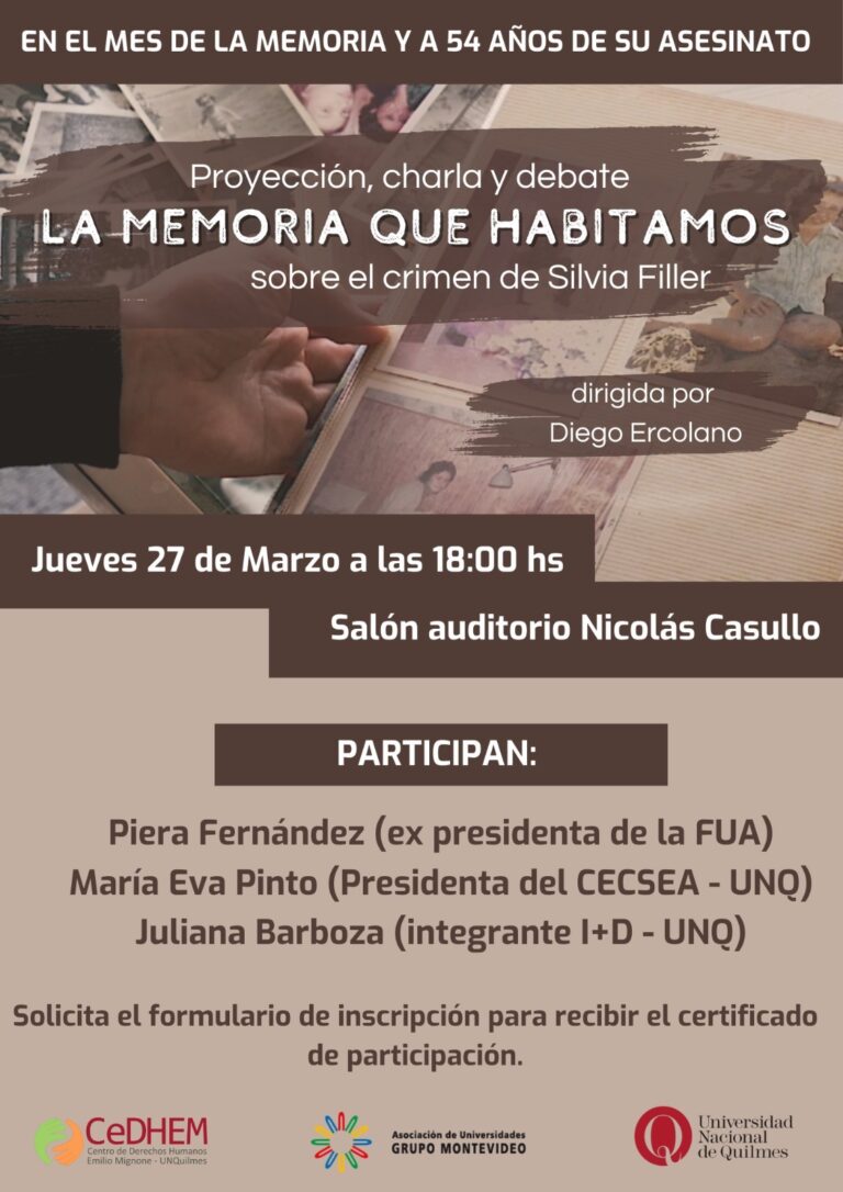 Flyer de Proyección y Charla-debate La memoria que habitamos
