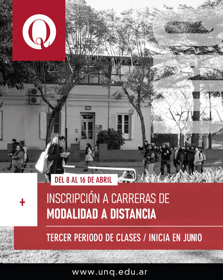 Inscripción a carreras de la modalidad a distancia para el ciclo 2026 - UNQ