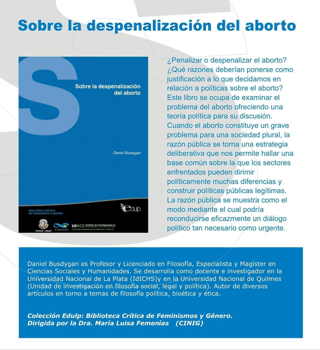 Sobre la despenalización del aborto