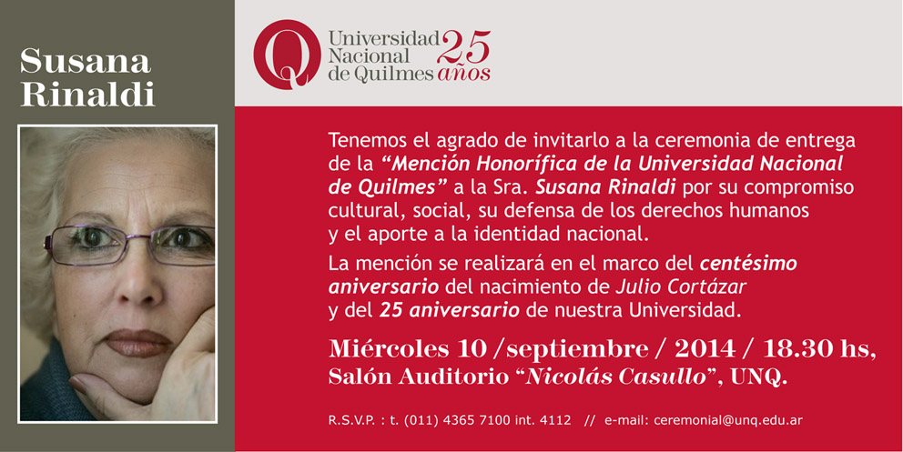 Susana Rinaldi en la UNQ