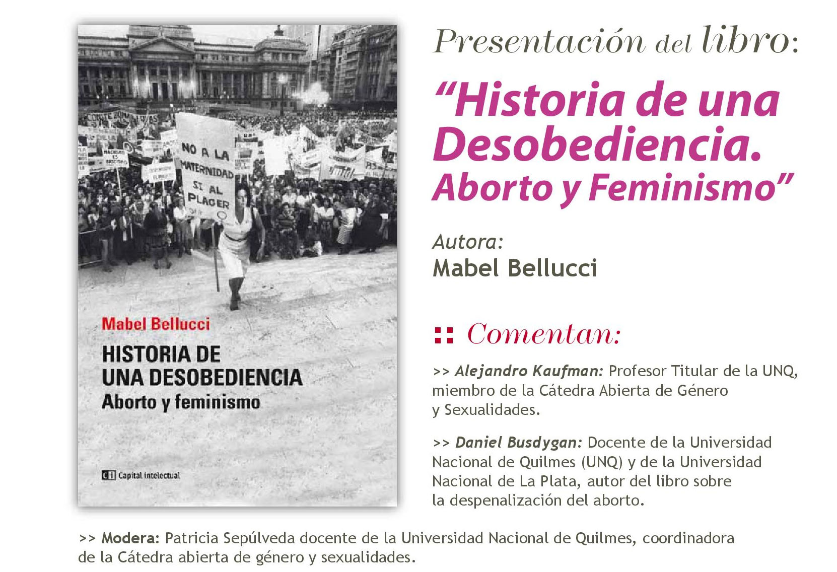 Presentación del libro "historia de una desobediencia"