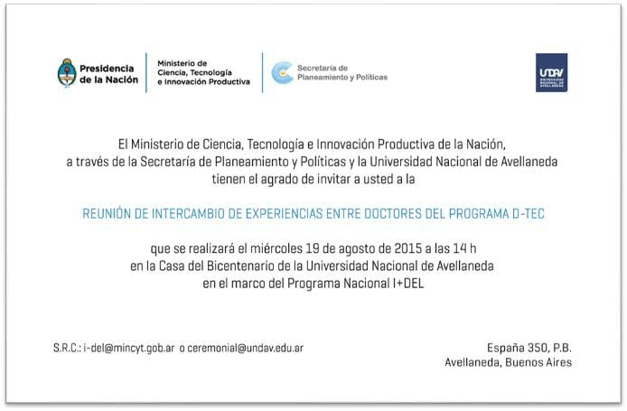 Invitación a la Reunión D-Tec