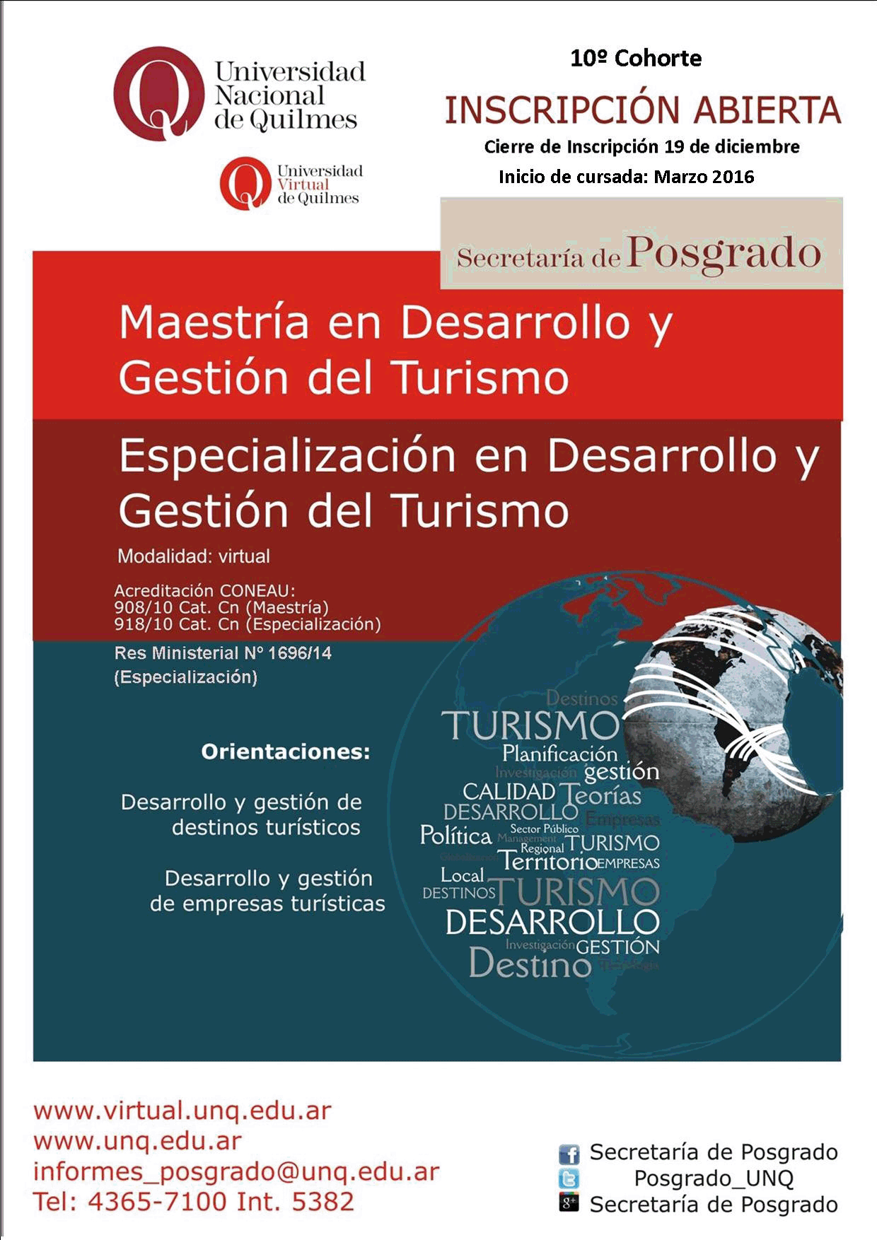 Maestría en gestión del turism