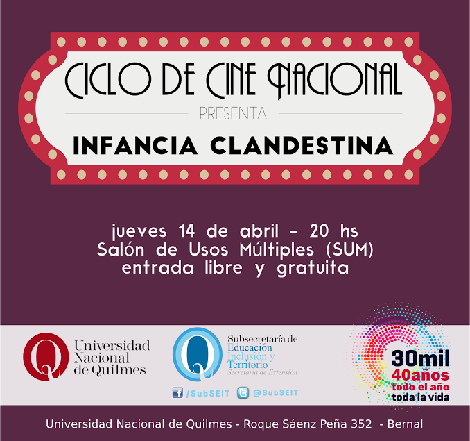 Ciclo de cine nacional en la UNQ