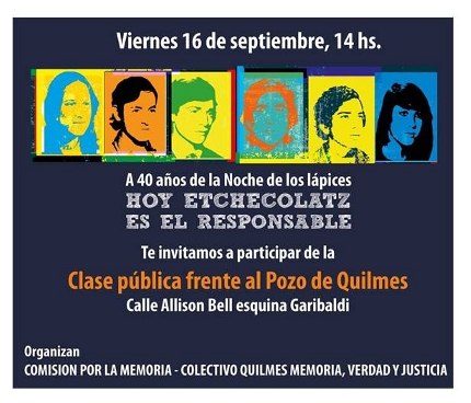 Clase pública en el Pozo de Quilmes