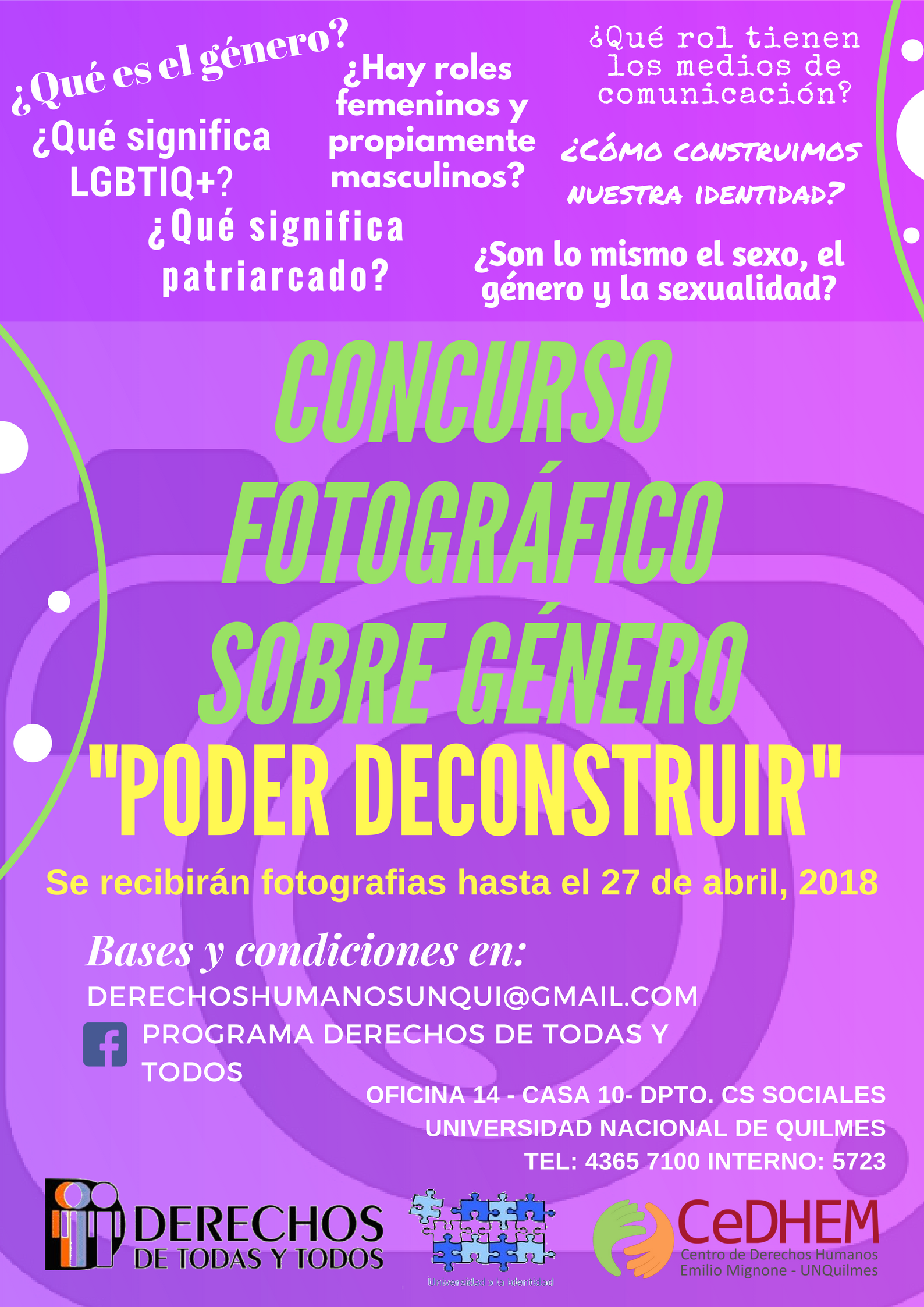 Concurso fotografico Poder Deconstruir 2018