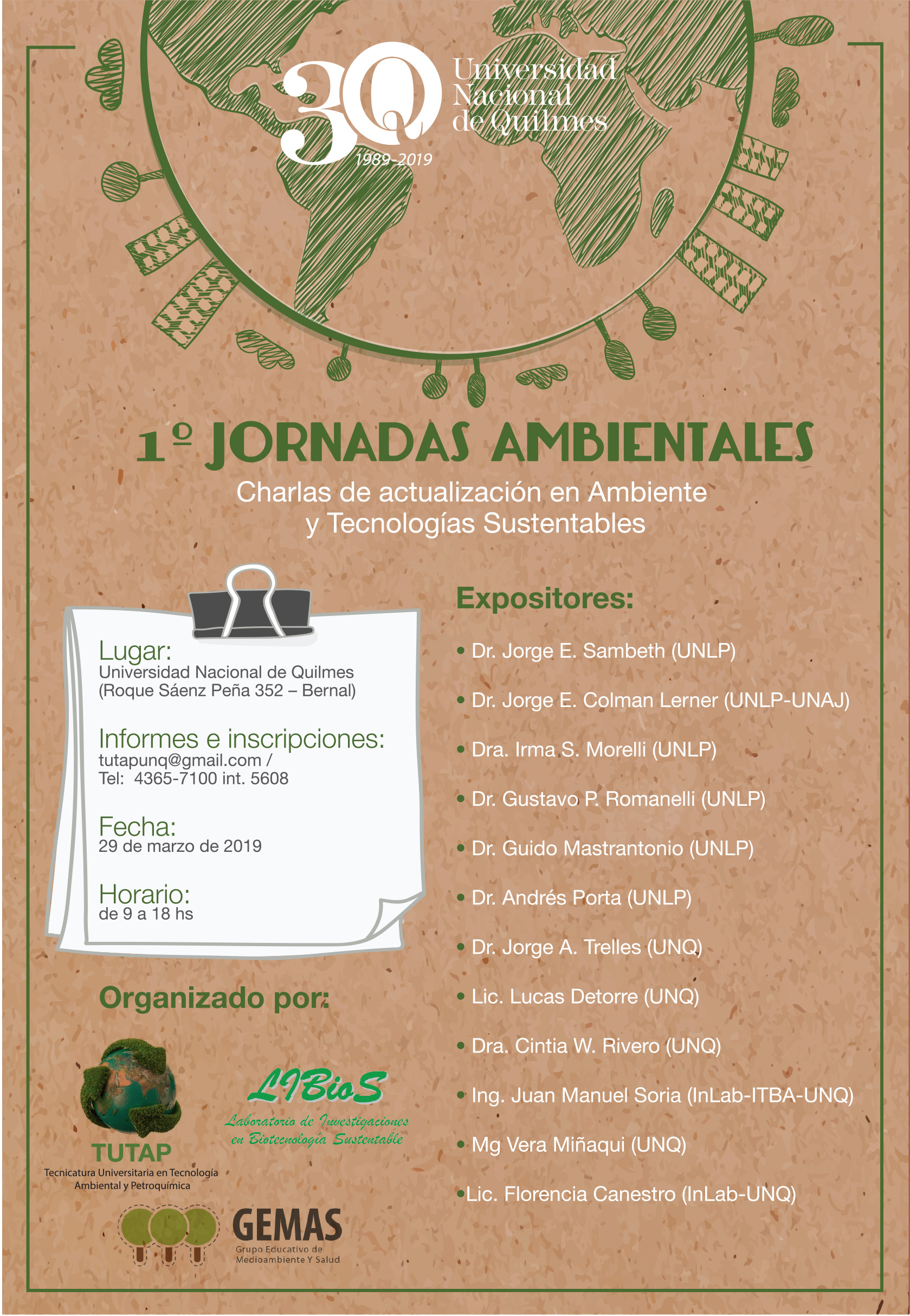 1º Jornadas de ambientales 2019