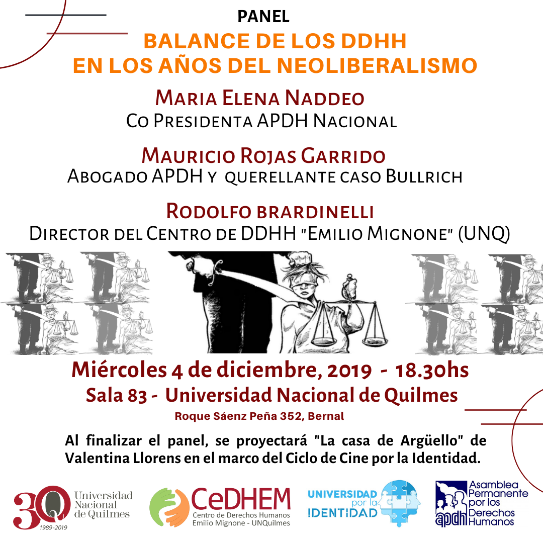 Panel ?Balance de los DDHH en los años del neoliberalismo"