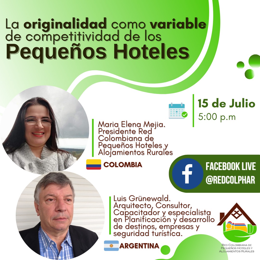 Webinar sobre originalidad de pequeños hoteles y alojamiento rural de Colombia