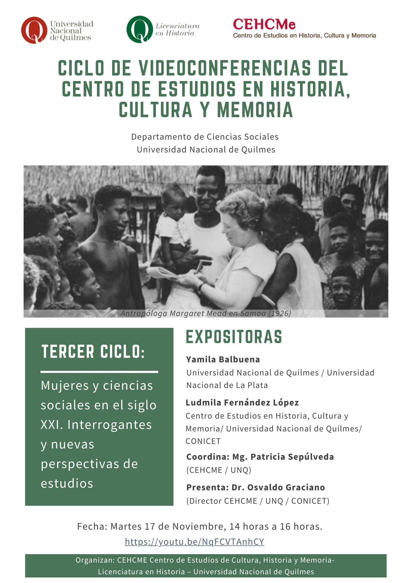 Tercer ciclo de conferencias CEHCME 2020