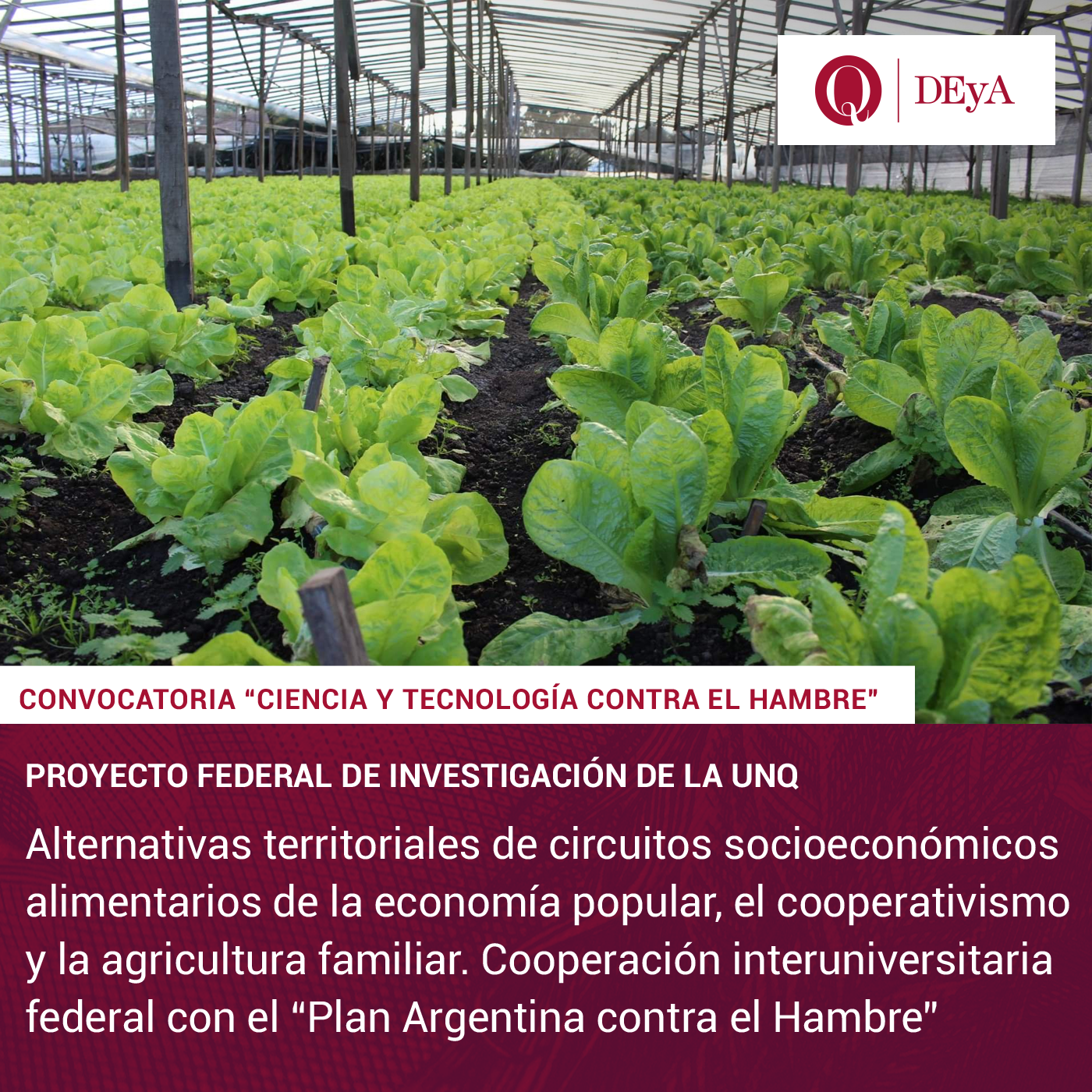 Proyecto federal de investigación de la UNQ.