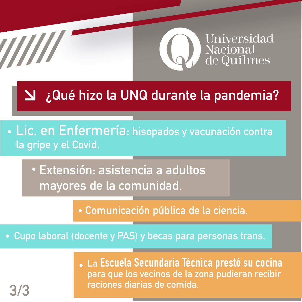 3. ¿Qué hizo la UNQ durante la pandemia?