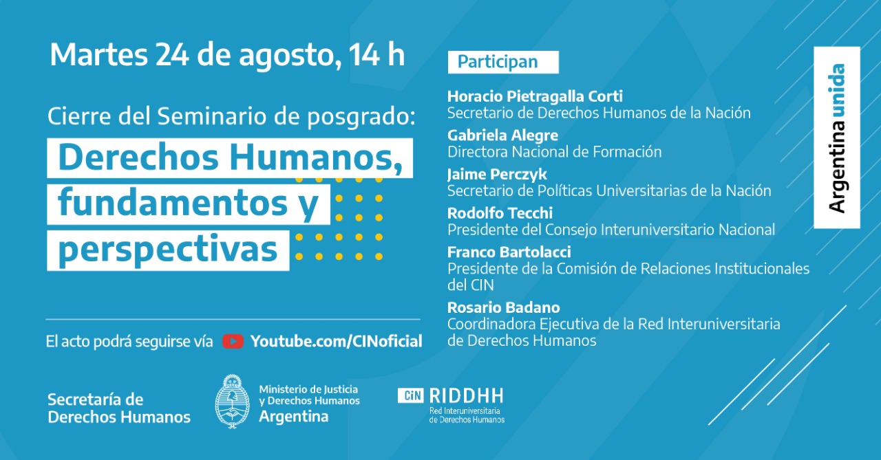 Acto de cierre del Seminario de posgrado: Derechos Humanos