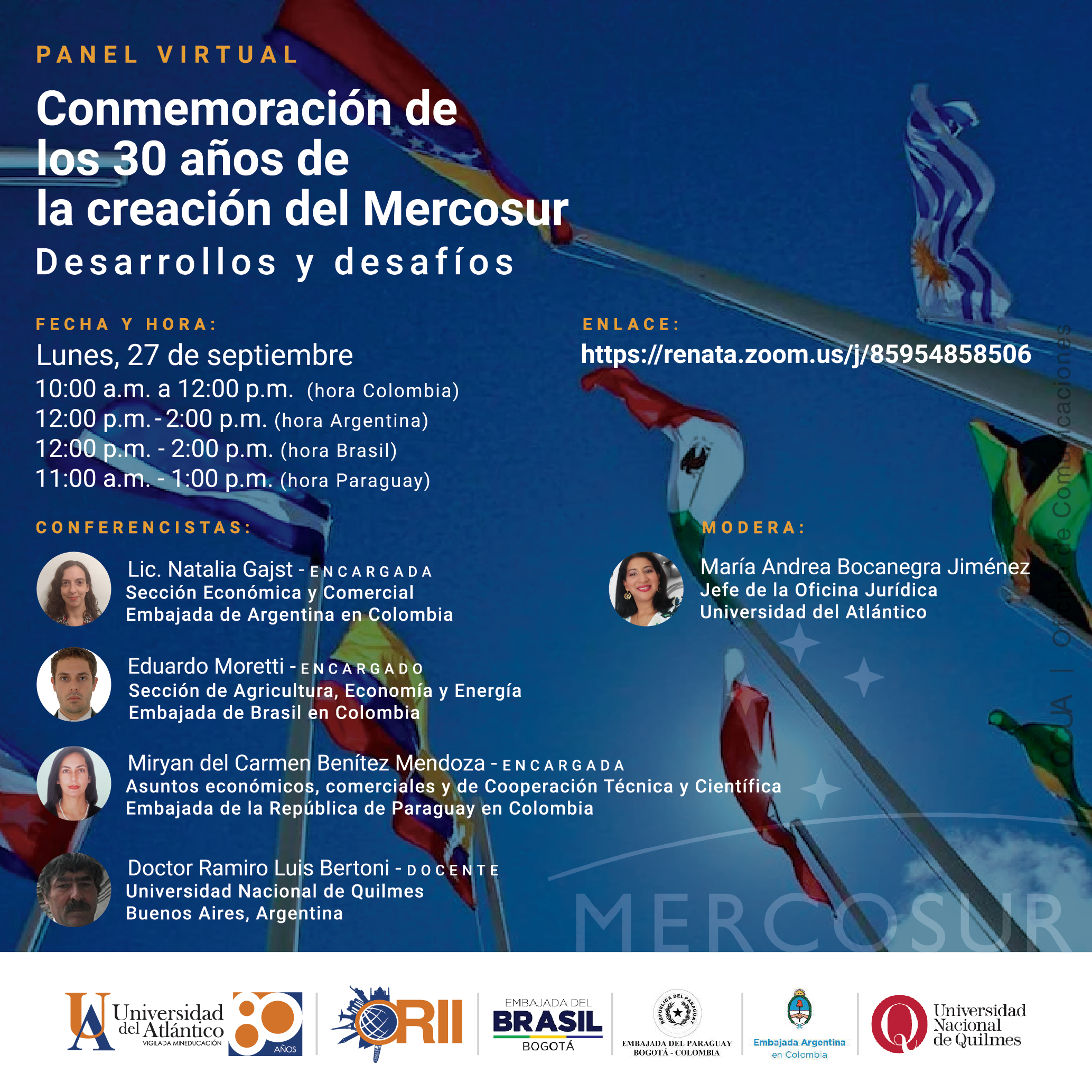 Conmemoración de los 30 años de la creación del Mercosur.