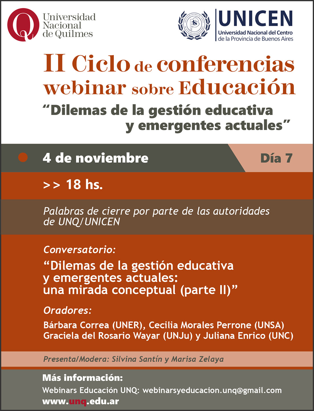 Cierre del II Ciclo de conferencias webinar