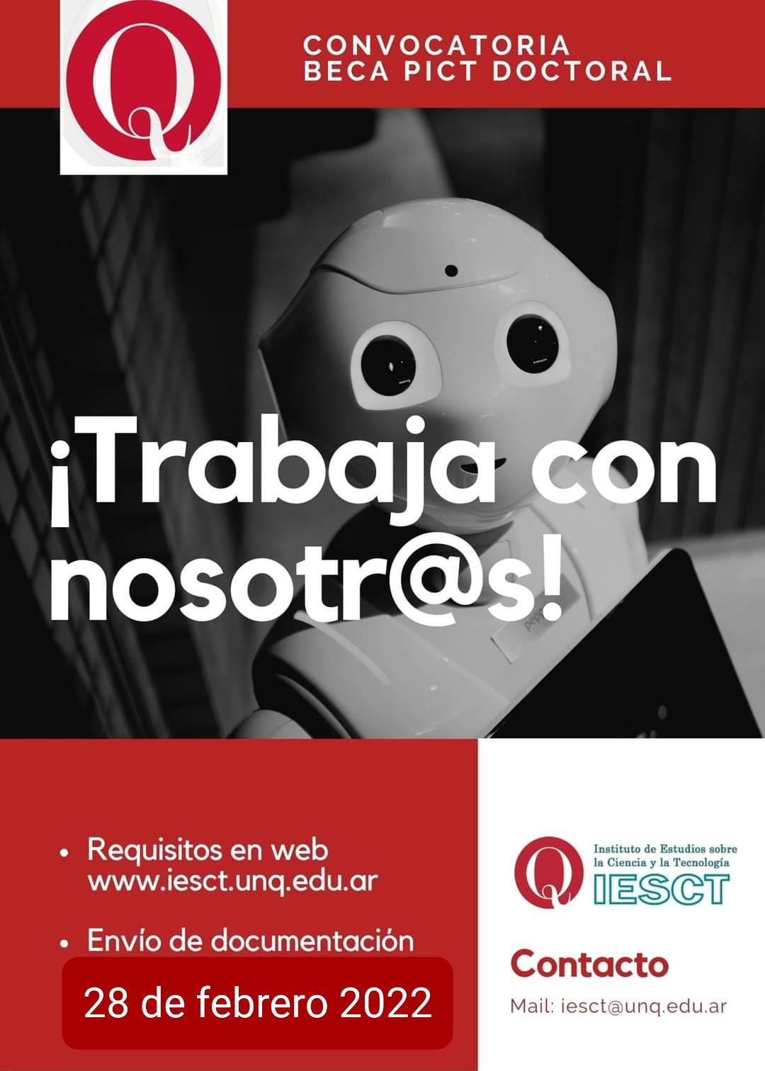 Convocatoria abierta para Beca PICT Inicial de Doctorado