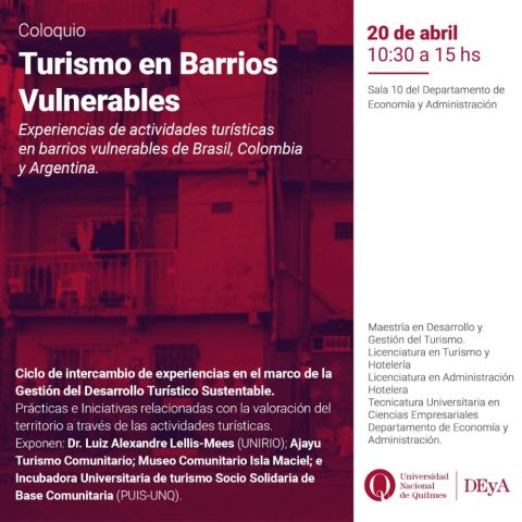 Coloquio en la UNQ: Turismo en Barrios Vulnerables