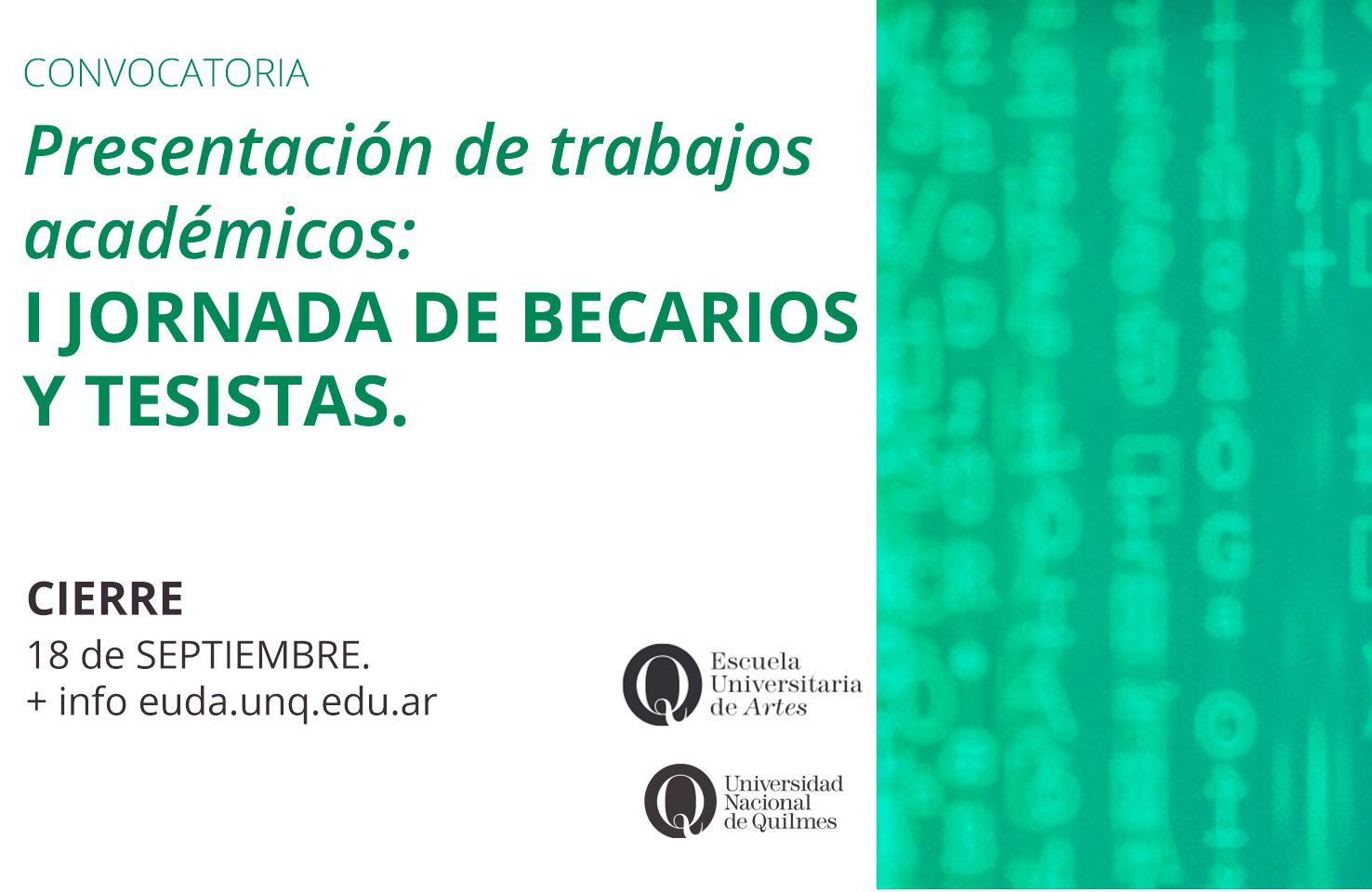 I JORNADA DE BECARIOS Y TESISTAS EUDA