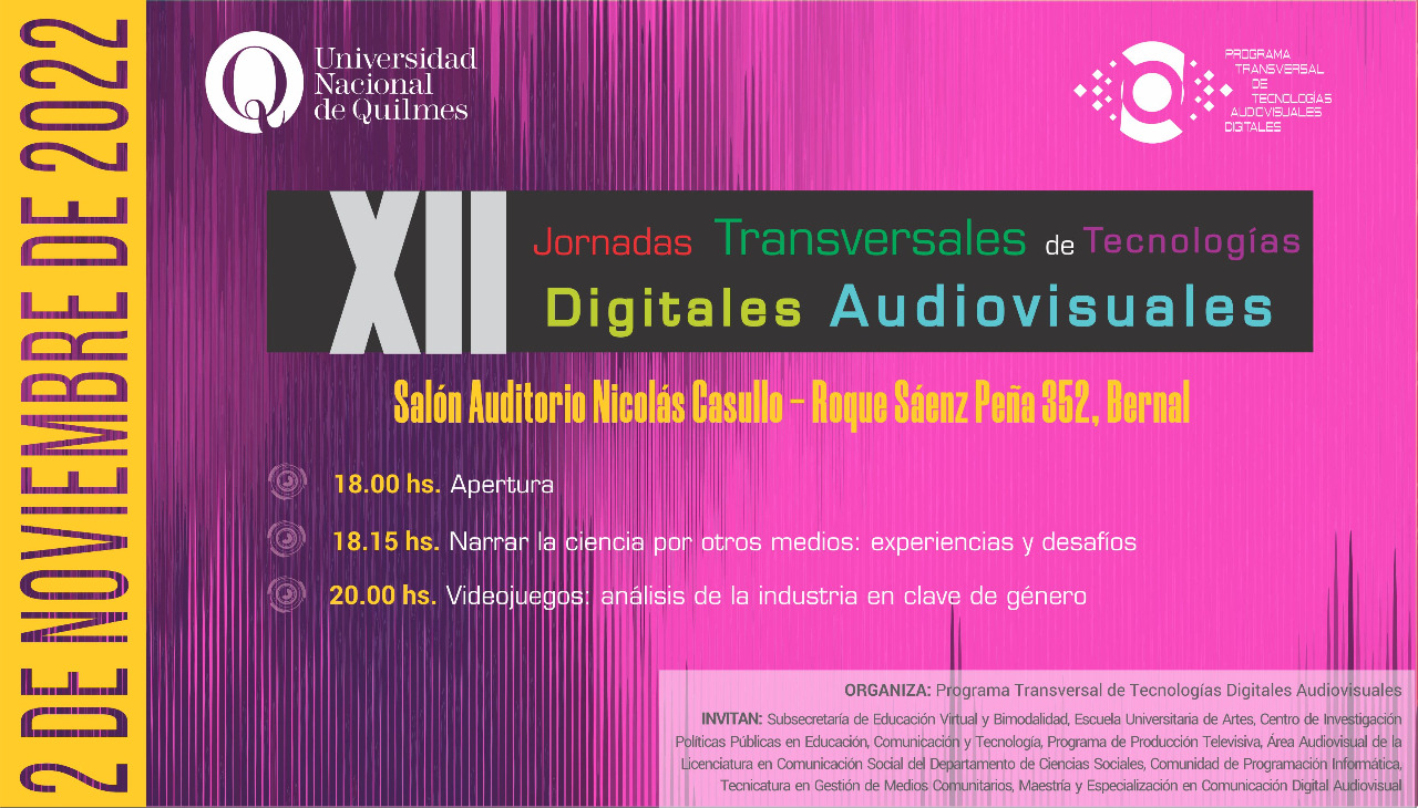 XII Jornadas Transversales de Tecnologías Digitales Audiovisuales