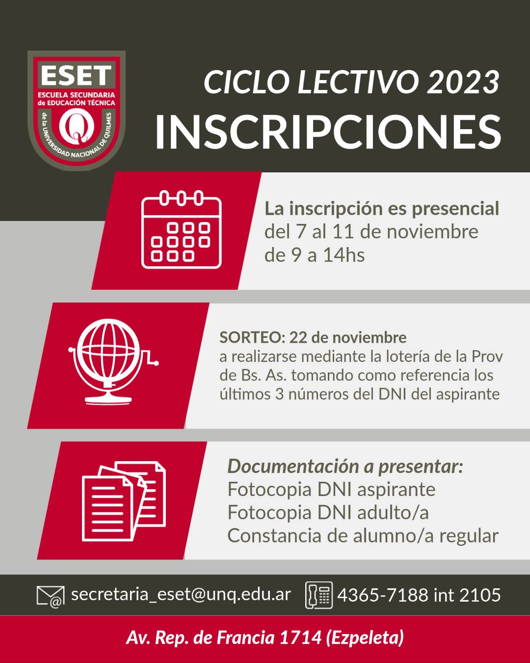 Ciclo lectivo 2023 de la ESET-UNQ