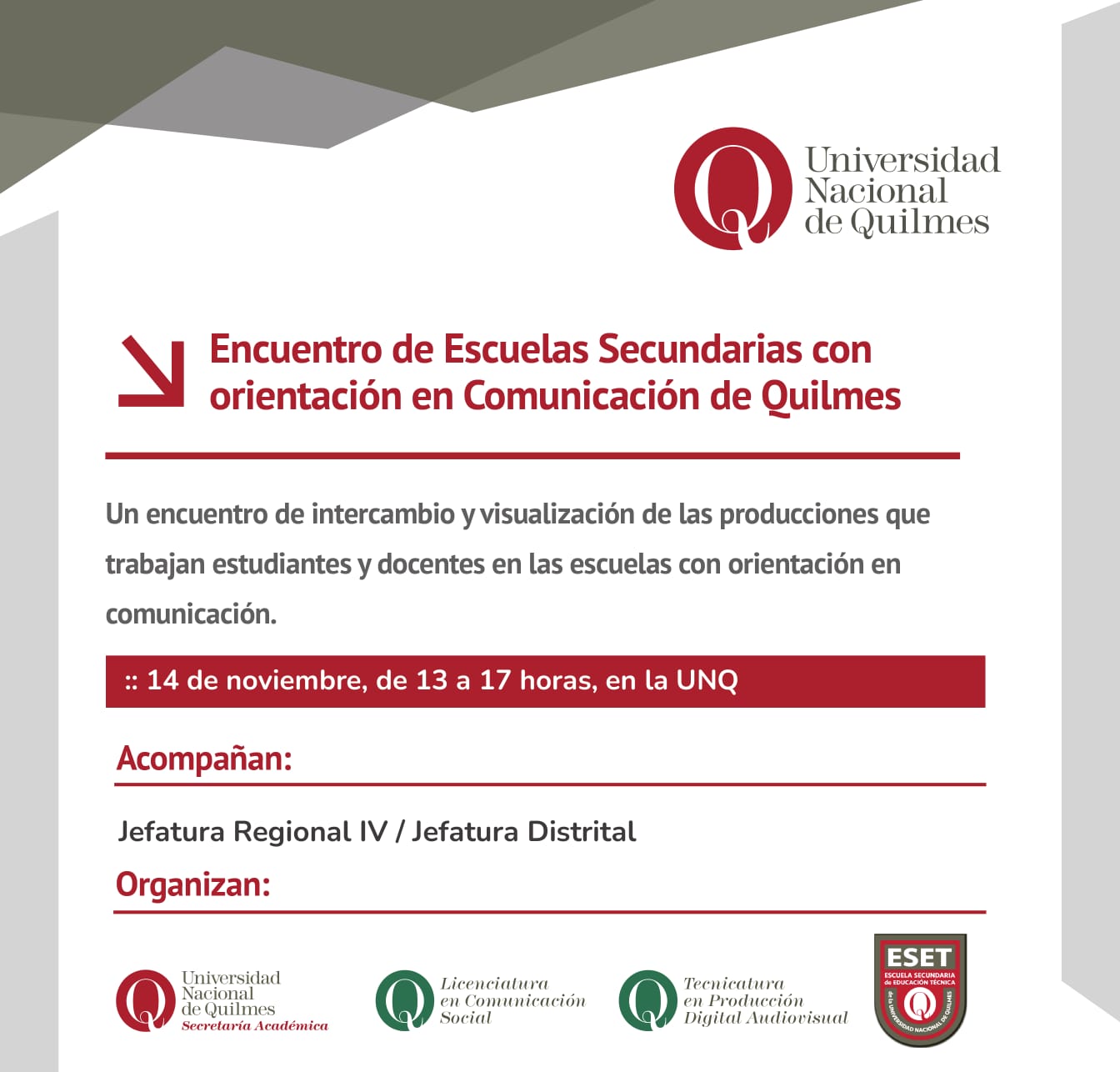 Encuentro de Escuelas Secundarias con orientación en Comunicación de Quilmes