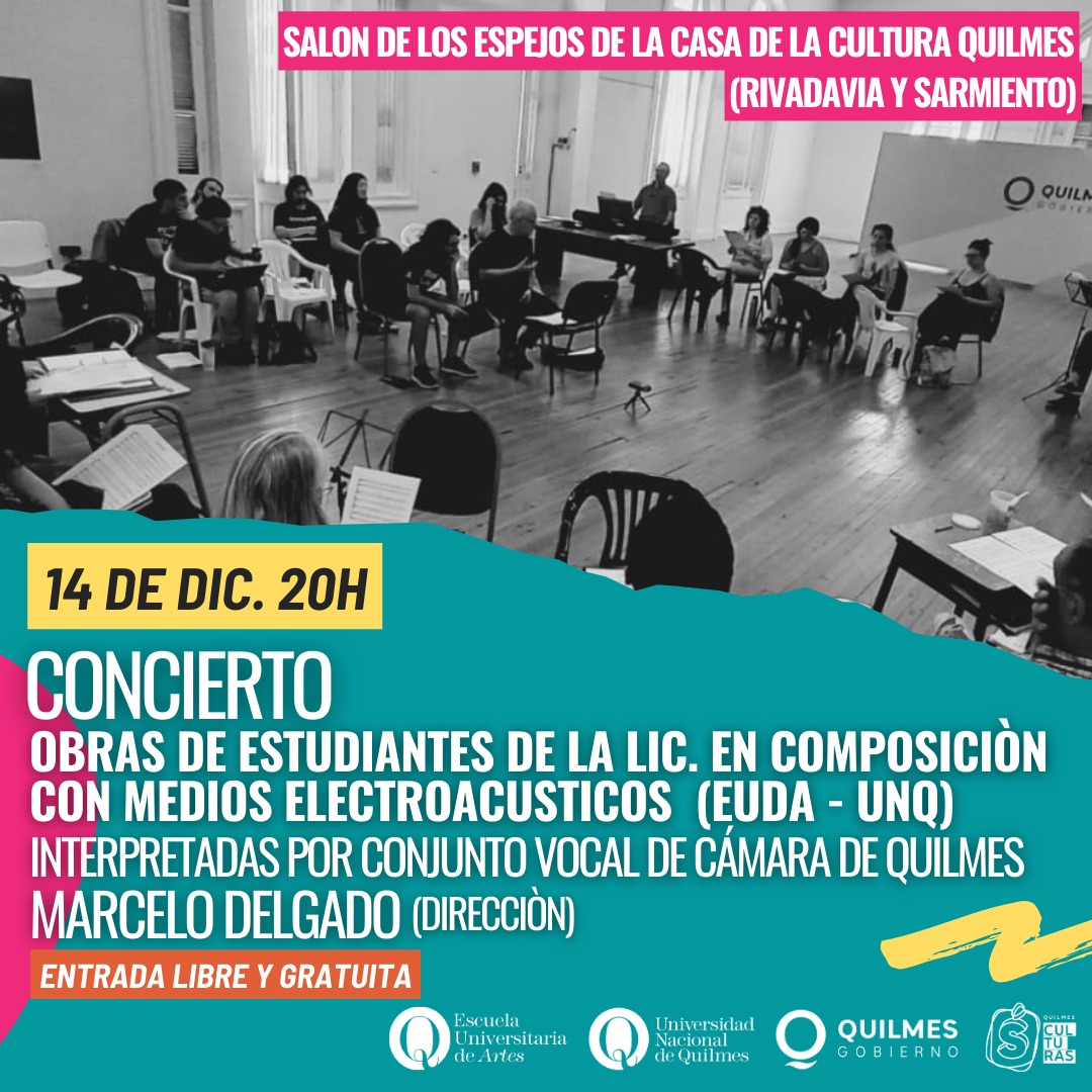 Concierto de obras a estrenar compuestas por estudiantes de la UNQ.