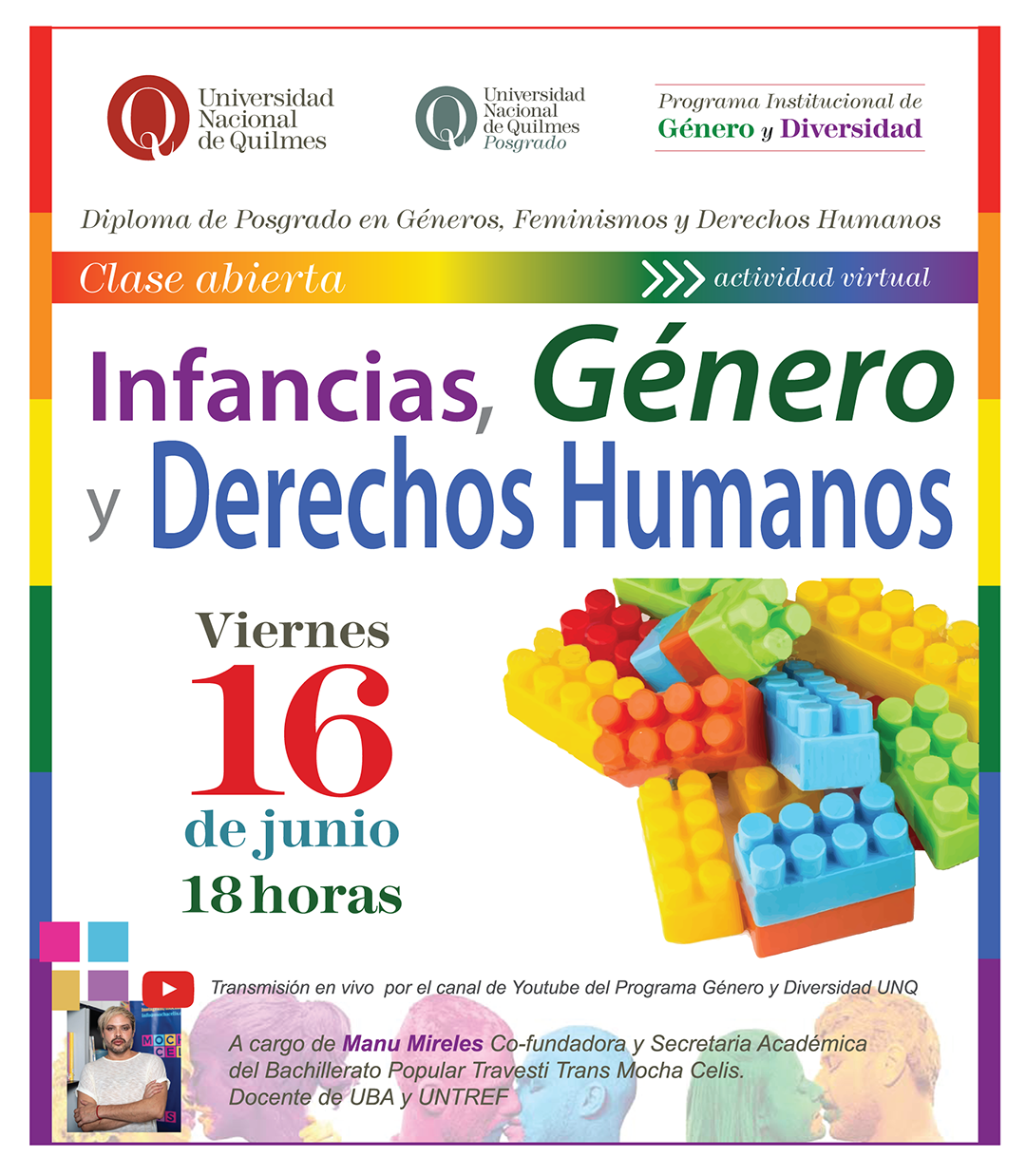 La clase virtual a cargo de Manu Mireles.